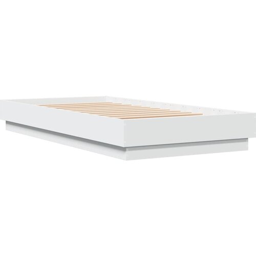 VidaXL Posteljni okvir bel 75x190 cm inženirski les, (21088945) Slike