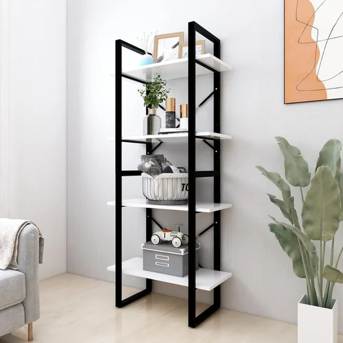 Furnova Knjižna omara 4-nadstropna bela 60x30x140 cm iverna plošča, (22069041) Furnova Knjižna omara 4-nadstropna bela 60x30x140 cm iverna plošča, (22069041)