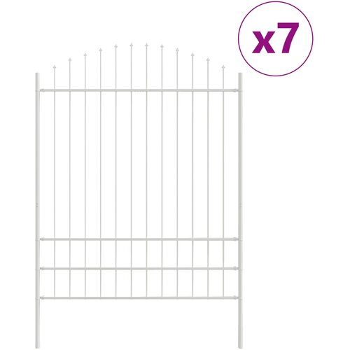  Vrtna Ograda 7 pcs Bijelo 170 x 225 cm Čelik s prahom premazan Slike