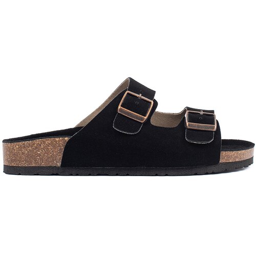 GOODIN Women's leather flip-flops black Cijene