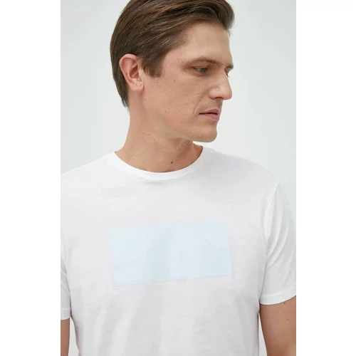 Guess Pamučna majica boja: bijela, s tiskom