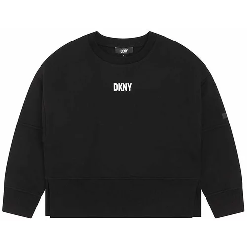 Dkny Otroški bombažen pulover črna barva