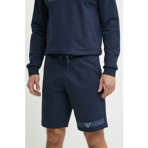 Emporio Armani Underwear Homewear pamučne kratke hlače boja: tamno plava, 111004 4R566
