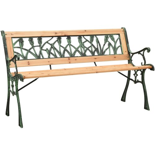 VidaXL Vrtna klop 122 cm lito železo in trden les jelke, (20660478) Slike