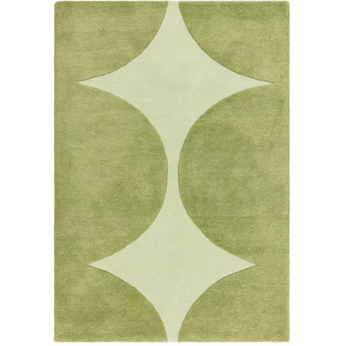 Asiatic Carpets Zelena ročno tkana volnena preproga 120x170 cm Canvas –