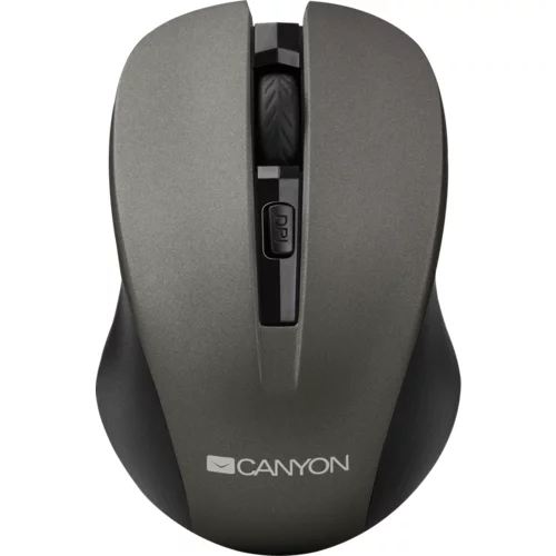 Canyon MW-1 2.4GHz wireless optical mouse with 4 buttons, DPI 800/1200/1600, Gray, 103.5*69.5*35mm, 0.06kg