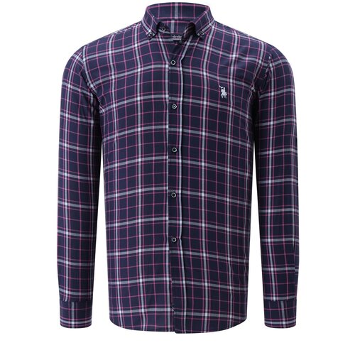 Dewberry G740 MEN&amp;#039;S SHIRT-PLAIN NAVY-PINK Slike