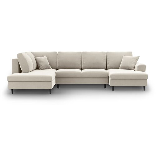 Cosmopolitan Design Bež baršunasti sklopiva/s prostorom za odlaganje kutna garnitura (s lijevim kutom/u obliku slova "U") Kyoto – Cijene