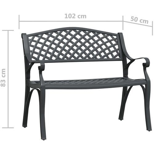  Vrtna klupa 102 cm od lijevanog aluminija crna Slike