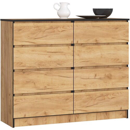 AKORD Komoda, 8 Predalov, Hrast Craft, (5000332091) Cene