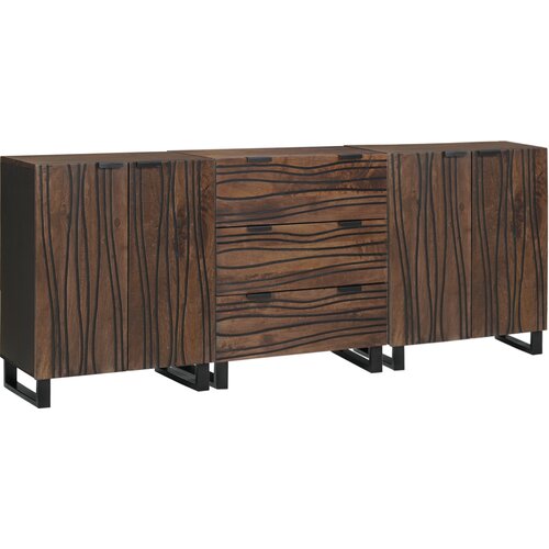 vidaXL Set namještaja za kupaonicu s ladicama s policom s pohranom s vratima 3 pcs Smeđa L Cijene