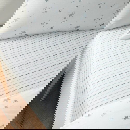 Bianca Bijela pamučna dječja plahta s gumom za bračni krevet 135x200 cm Stars – Cijene