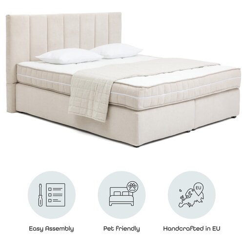 Bonami Selection Bež boxspring krevet 160x200 cm Olia Bold Line &amp;ndash; Slike