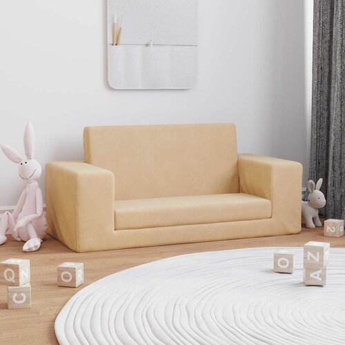 Dječji dvosjed na razvlačenje krem mekani pli&amp;scaron;ani Krema Sofa bed Slike