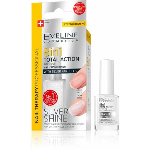 Eveline Nail Therapy 8u1 Silver Shine 12ml Slike