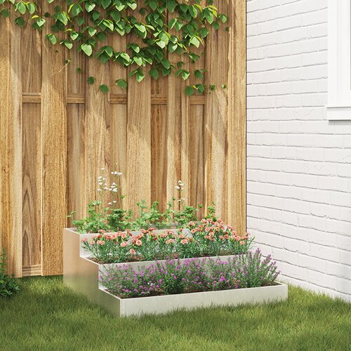 vidaXL Vrtna sadičica Srebrna Nehrđajući čelik 90 x 90 x 35 cm Sadičice Cijene