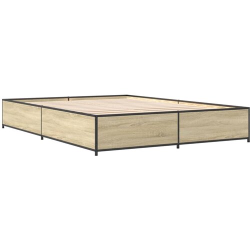 VidaXL Okvir za krevet boja hrasta 150x200cm konstruirano drvo i metal Slike
