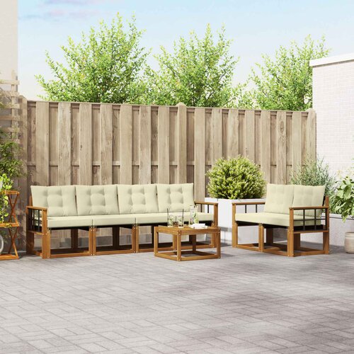  Set vanjskih sofa 7 kom. Prirodna i krem Cene