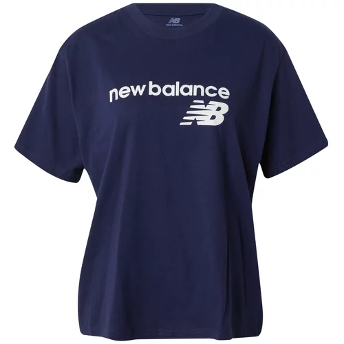 New Balance Majica mornarsko plava / bijela