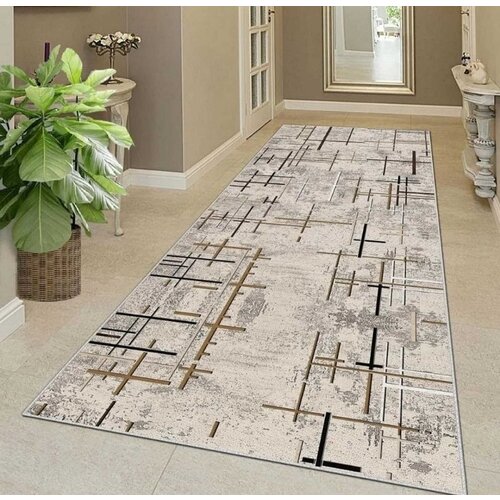  Staza sa gumenom podlogom 80x200cm - Ukrštene linije bež SH-046 Cene