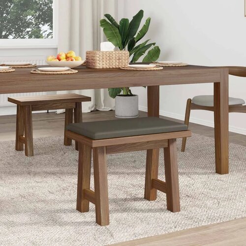  Jastučić za klupu Umjetna koža Siva Dubina 35 cm - Siva 60 x 38 x 6 5 cm Slike