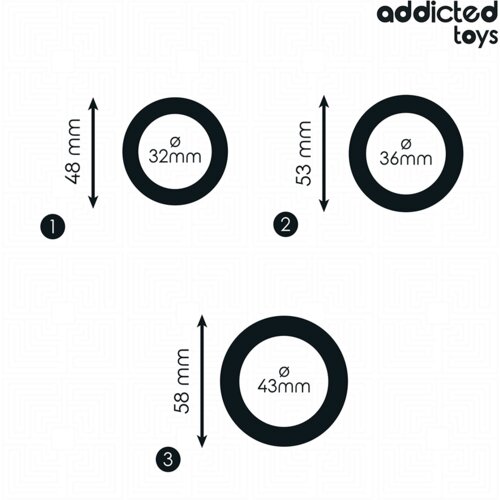 Addicted Toys Cock Komplet Erekcijskih ObroČkov Addicted Toys I Slike