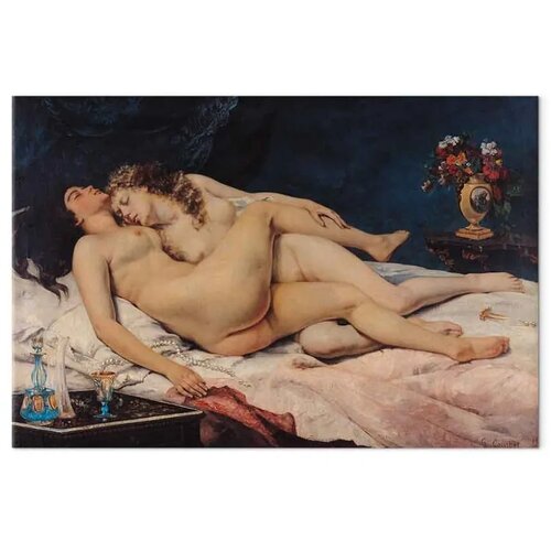  Slika - Gustave Courbet &amp;ndash; Sleeping 90x60 Akustična Slike