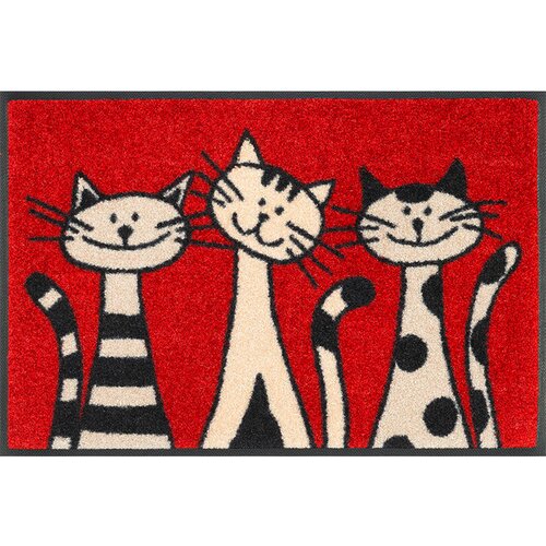 wash+dry PREDPRAŽNIK Three Cats 40/60 cm potiskano rdeča Cene