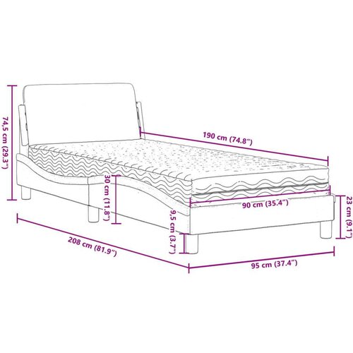vidaXL Krevet s madracem tamnozeleni 90x190 cm baršunasti Cene