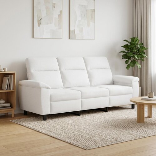 SOFA kavč trosed z okrasnimi blazinami, blago, bela, 214x90x95 cm Cene