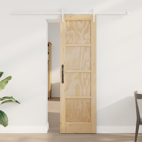 VidaXL Drsna vrata s kompletom opreme 61x198,5 cm Solid Wood Pine, Notranja vrata &amp;#039;ORKDAL&amp;#039;61x198,5 cm Solid Wood Pine Slike