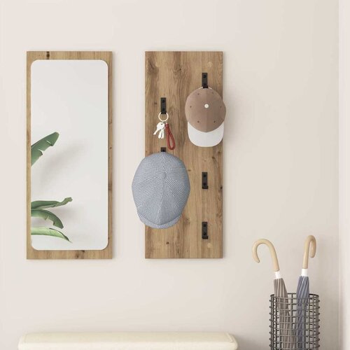  Vje&scaron;alica za kapute na zidu Umjetnički hrast 30 x 1,5 x 80 cm Cijene