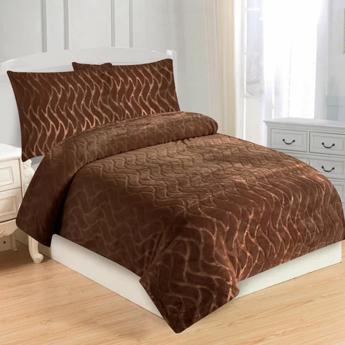 My House Smeđa posteljina za krevet za jednu osobu od mikropliša 140x200 cm –
