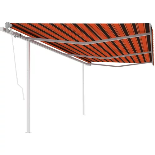  Avtomatsko zložljiva tenda s stebrički 6x3 m oranžna in rjava