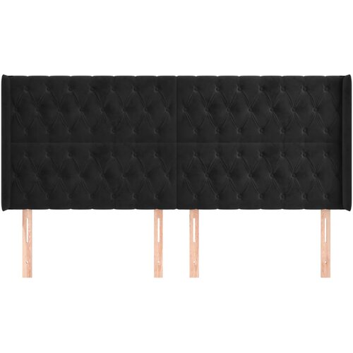  Uzglavlje s u&amp;scaron;ima crno 203x16x118/128 cm bar&amp;scaron;unasto Slike