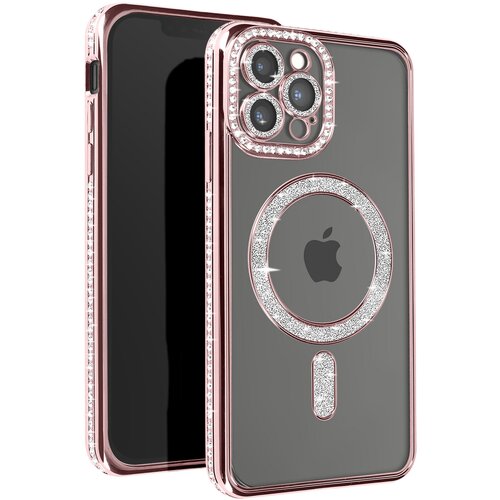 AVIZAR diamond case za iphone 12 pro max za&scaron;čita magsafe contour strass, &scaron;ampanjec roza, (5000015840) Cene