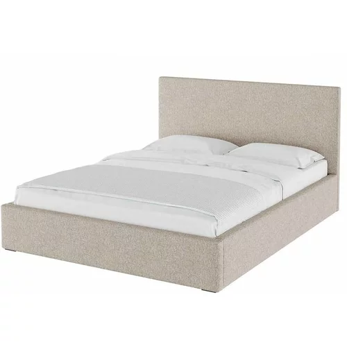 MESONICA Bež tapecirani bračni krevet s prostorom za odlaganje s podnicom 180x200 cm Bufo Bed –