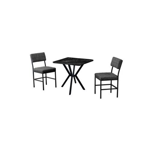 Hanah home Set Trpezarijski sto i 2 stolice Dubai Anthracite Black Cene