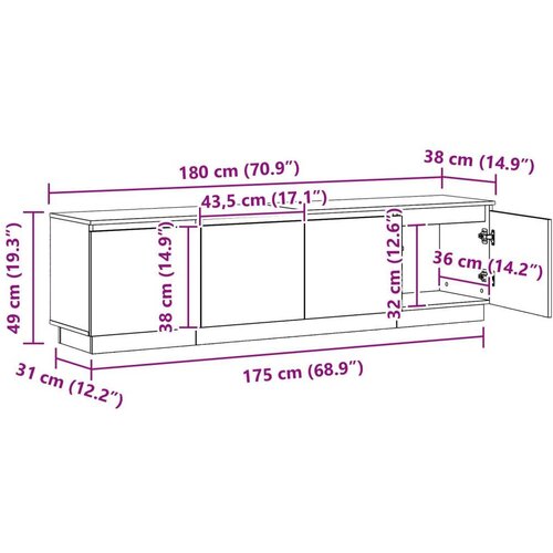  ormar s LED plavi Sonoma 180x38x49 cm konstruirano drvo Slike