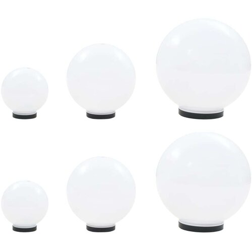 vidaXL LED okrogle svetilke 6 kosov krogle 20/30/40 cm PMMA Cene