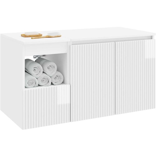  Set namje&amp;scaron;taja za kupaonicu 2 kom. Bijela visokog sjaja 62,5 x 44,5 x 50 cm Slike