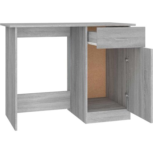  Radni stol boja hrasta sonome 100x50x76 cm konstruirano drvo Siva Slike