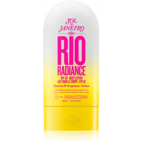 Sol de Janeiro Rio Radiance posvjetljujuće i hidratantno mlijeko za zaštitu kože SPF 50 200 ml