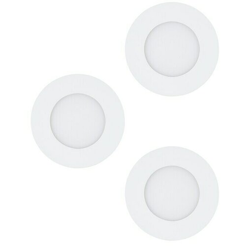 Eglo set ugradbenih LED svjetiljki Fueva (3 W, D x Š x V: 8,5 x 8,5 x 3 cm, Bijele boje, 3 Kom., Topla bijela) Cijene