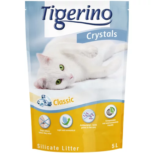 Tigerino Crystals pesek za mačke - 3 x 5 l (pribl. 6,3 kg)