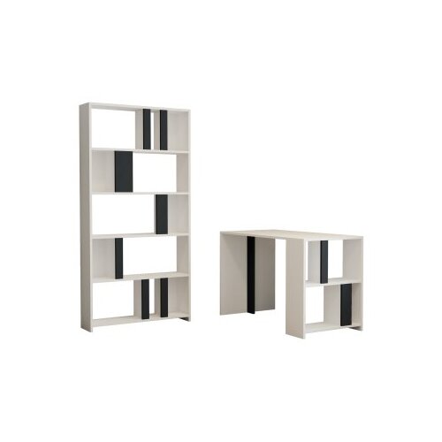 Hanah home radni sto sa policom za knjige lima white anthracite Cene