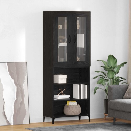  Highboard Crni hrast 69,5 x 34 x 180 cm Konstruirano drvo Cijene