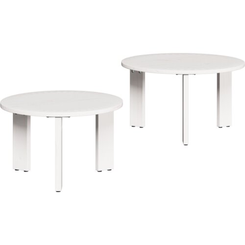  Set stolića za kavu 2 pcs Bijelo 47.5 x 47.5 x 27 cm Slike