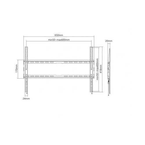 S Box Stenski nosilec PLB-2264F-2 37˝-80˝ 45kg, (20843613) Cene