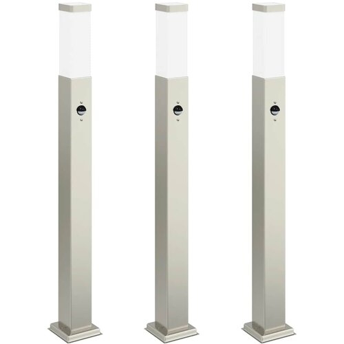 vidaXL Stebričke s senzorjem 3 kosi 80 cm nerjaveče jeklo IP44, (5000296981) Cene